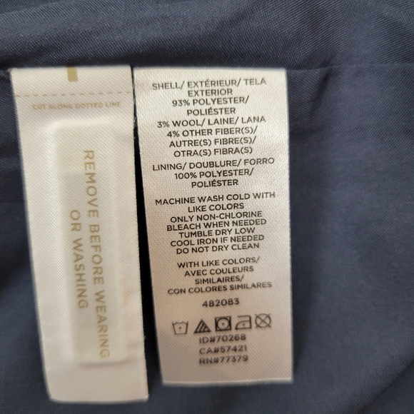 Ann Taylor Metallic Tweed A-Line Skirt Size 10 Navy Blue Wool Boucle Knee-Length - Picture 9 of 9